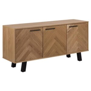 Boulder Wooden 3 Doors Sideboard In Oak