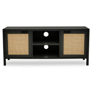 Salta Wooden TV Stand With 2 Doors In Black