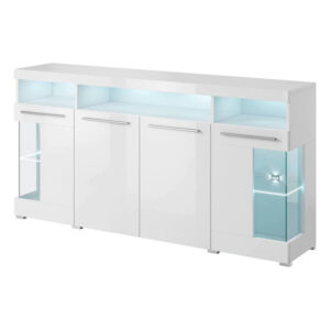 Izola High Gloss Sideboard With 4 Doors In White