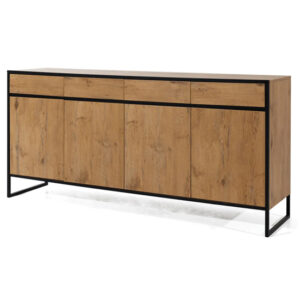 Logan Wooden Sideboard With 4 Doors 4 Drawers In Lancelot Oak