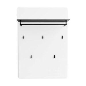 Noah High Gloss Coat Rack Panel In White And Anthracite