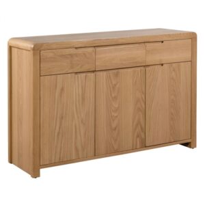 Camber Wooden Sideboard With 3 Doors 3 Drawers In Waxed Oak