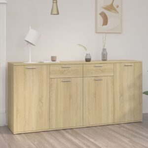 Calhoun Wooden Sideboard With 4 Doors 2 Drawers In Sonoma Oak