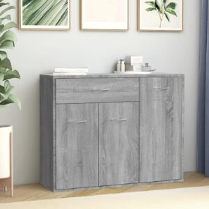 Camino Wooden Sideboard With 3 Doors 1 Drawer In Grey Sonoma