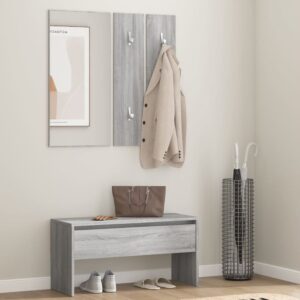 Hazen Wooden 4 Piece Hallway Furniture Set In Grey Sonoma