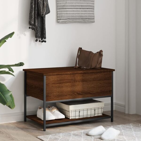 Lacey Wooden Small Shoe Storage Bench In Brown Oak