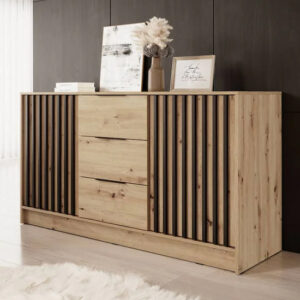 Norco Wooden Sideboard With 2 Doors 3 Drawers In Artisan Oak