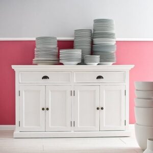 Allthorp Solid Wood Sideboard In White With 4 Doors