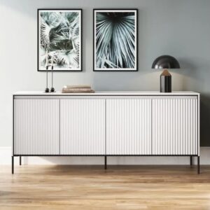 Trier Wooden Sideboard With 4 Doors In Matt White