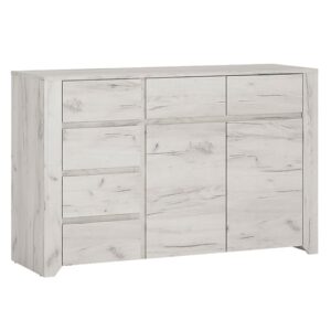 Alink Wooden Sideboard With 2 Door 6 Drawers In White