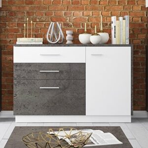 Zinger Wooden Sideboard With 2 Doors In Slate Grey Alpine White