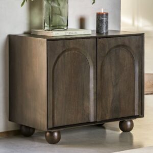 Alofi Mango Wood Sideboard With 2 Doors In Walnut