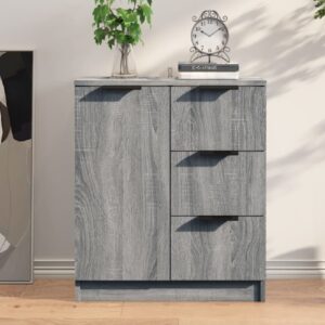 Anaheim Wooden Sideboard With 1 Door 3 Drawers In Grey Sonoma