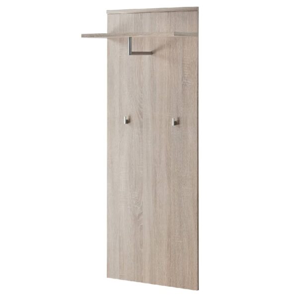 Arcata Wooden Wall Coat Rack Panel With 1 Shelf In Sonoma Oak