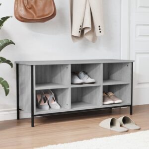 Atlanta Shoe Storage Bench 6 Compartments In Grey Sonoma Oak