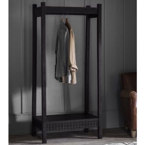 Bahia Wooden Coat Rack In Matt Black Charcoal