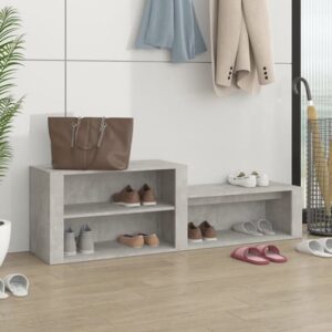 Barcelona Wooden Hallway Shoe Storage Rack In Concrete Effect