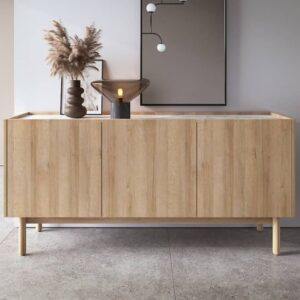 Belton Wooden Sideboard Small With 3 Doors In Riviera Oak