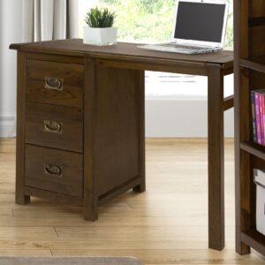 Birtley Wooden Dressing Table With 3 Drawers In Dark Brown