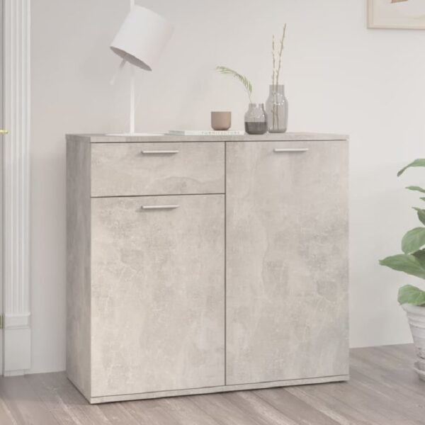 Calhoun Wooden Sideboard With 2 Doors 1 Drawer In Concrete Grey