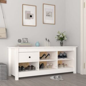 Carlsbad Pinewood Shoe Storage Bench In White