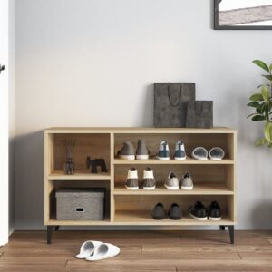 Clanton Wooden Shoe Storage Bench In Sonoma Oak