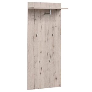 Deland Wooden Wall Coat Rack With 1 Shelf In Wellington Oak