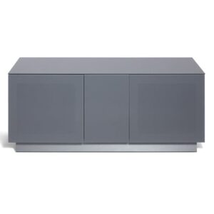 Elements XL Wooden TV Stand With 2 Glass Doors In Grey