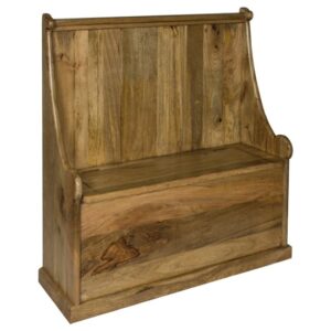 Granary Monks Wooden Hallway Storage Bench In Oak Ish