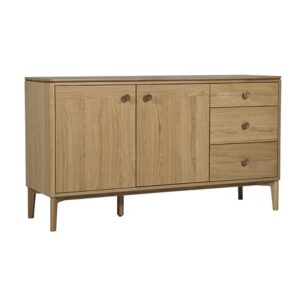 Hazel Wooden Sideboard With 2 Doors 3 Drawers In Oak Natural