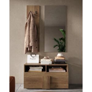 Jining Wooden Hallway Furniture Set In Mercury Oak