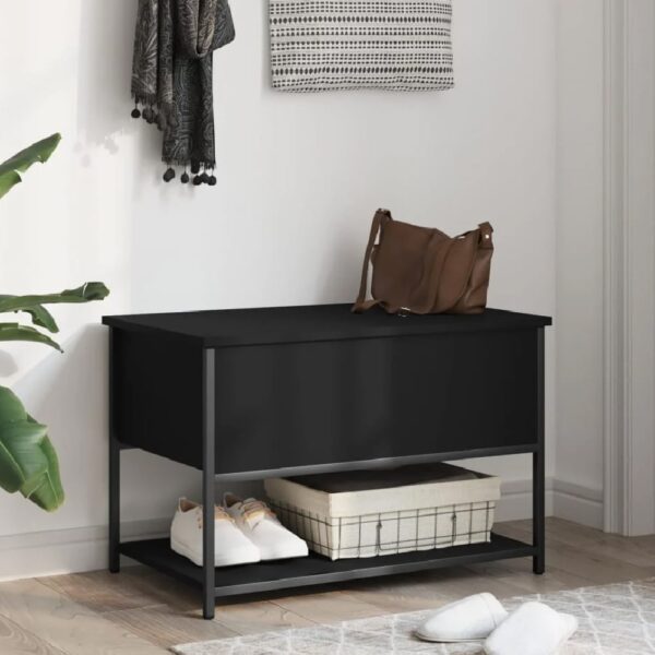 Lacey Wooden Small Shoe Storage Bench In Black