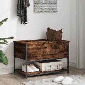 Lacey Wooden Small Shoe Storage Bench In Smoked Oak