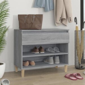 Midland Wooden Hallway Shoe Storage Rack In Grey Sonoma Oak