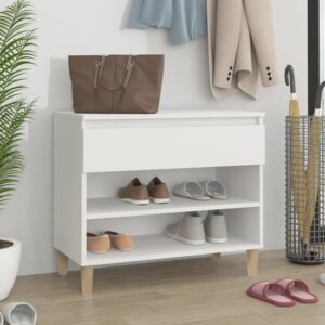 Midland Wooden Hallway Shoe Storage Rack In White