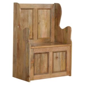 Monks Wooden Small Hallway Storage Bench In Oak Ish