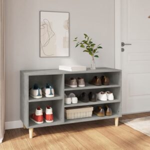 Monza Wooden Hallway Shoe Storage Rack In Concrete Effect