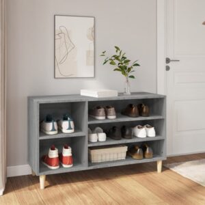 Monza Wooden Hallway Shoe Storage Rack In Grey Sonoma Oak