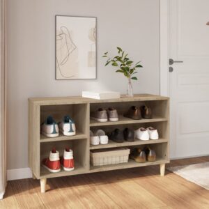 Monza Wooden Hallway Shoe Storage Rack In Sonoma Oak