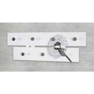 Myers Wooden Wall Hung 7 Hooks Coat Rack In Dandelion Print