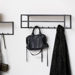 Sparks Wooden Coat Rack With Metal Frame In Ash Black