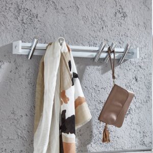 Stuttgart Metal 5 Hooks Coat Rack In White And Chrome