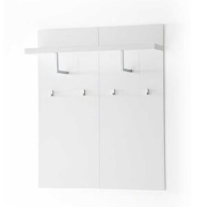 Sydney Wide Wall Mounted Hallway Storage In High Gloss White