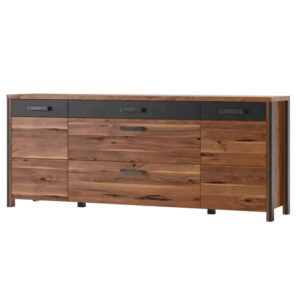 Blois Wooden Sideboard With 3 Doors 3 Drawers In Royal Oak